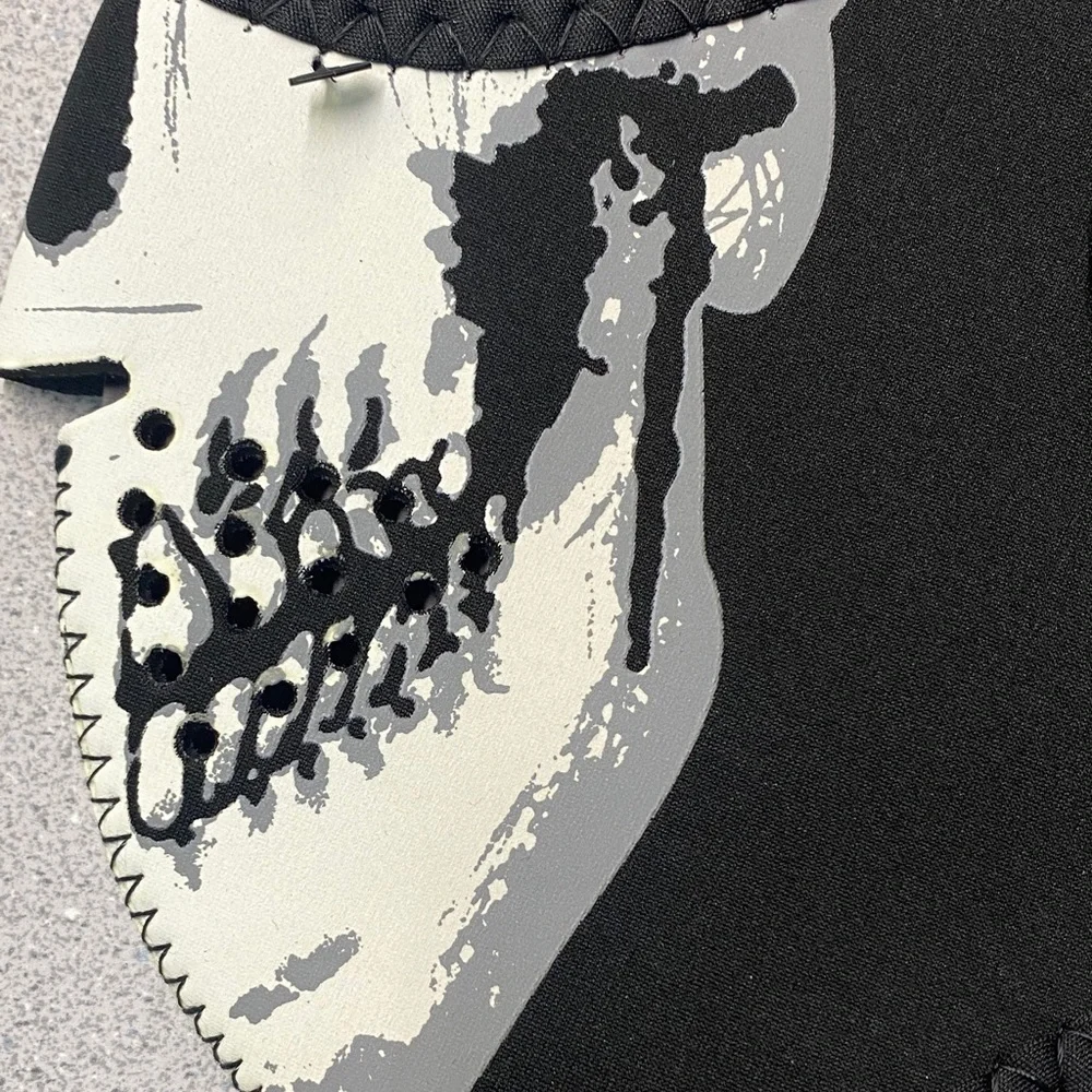 ZANheadgear Neoprene Half Mask in Black and Gray, GLOW IN THE DARK!